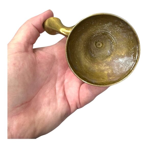 Vintage Brass Betty Oil Lamp Hanging Antique Collectible Miners Nautical Ship 6" - Picture 10 of 10